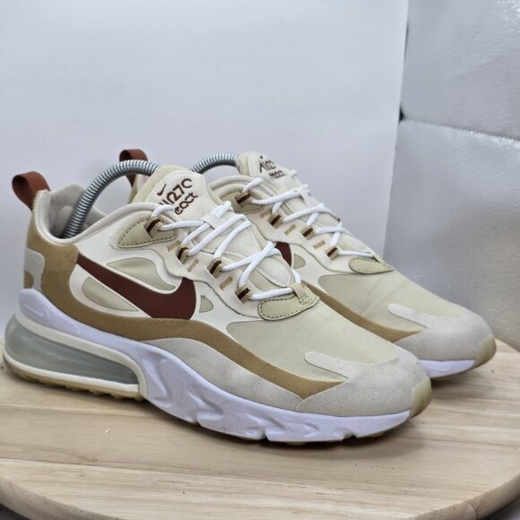Womens Size 9 - Nike Air Max 270 React Lace Up Athletic Shoe AT6174-700 Beige - Picture 5 of 9
